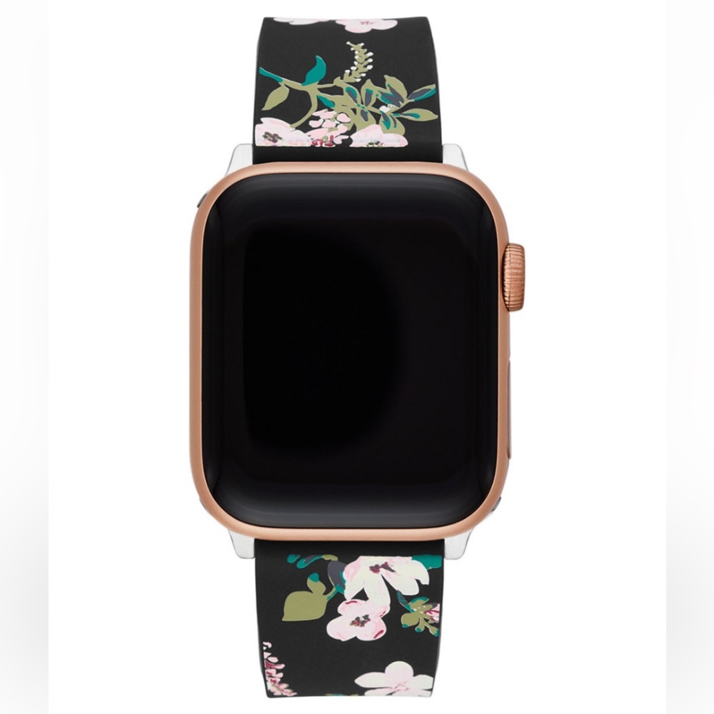 Kate Spade New York ♠️ black floral print silicone band